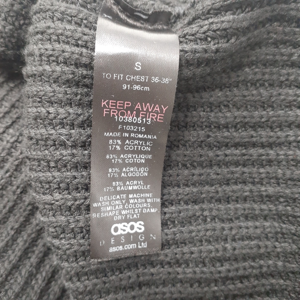 ASOS Knitted Ribbed Half Zip Sweater with Color Block Chests - Picture 6 of 8